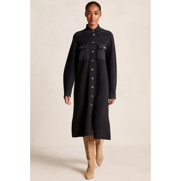 Banana Republic Heritage Merino Wool Utility Coat | Leather Trim | XL - Picture 1 of 15